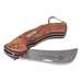 Folding Knife, Hawk Bill, 2-5/8", Stainless Steel, Wood, POP